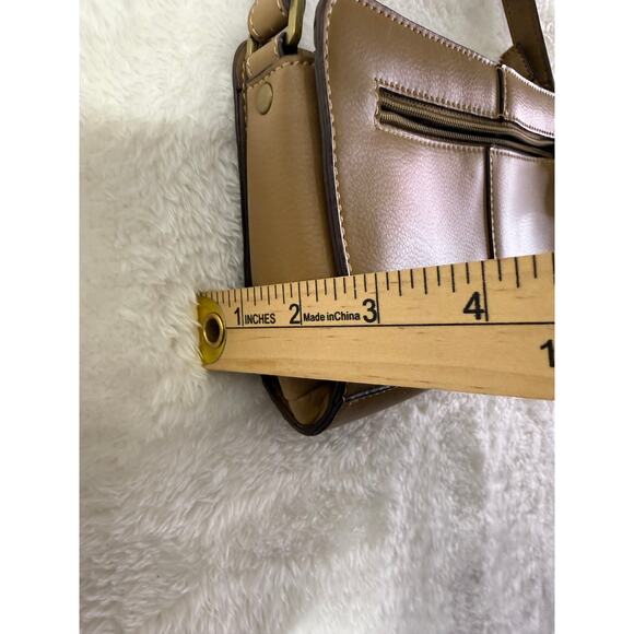 Liz Claiborne Mini SHoulder bag Baguette purse with outer zipper pocket faux ltr - Picture 3 of 8